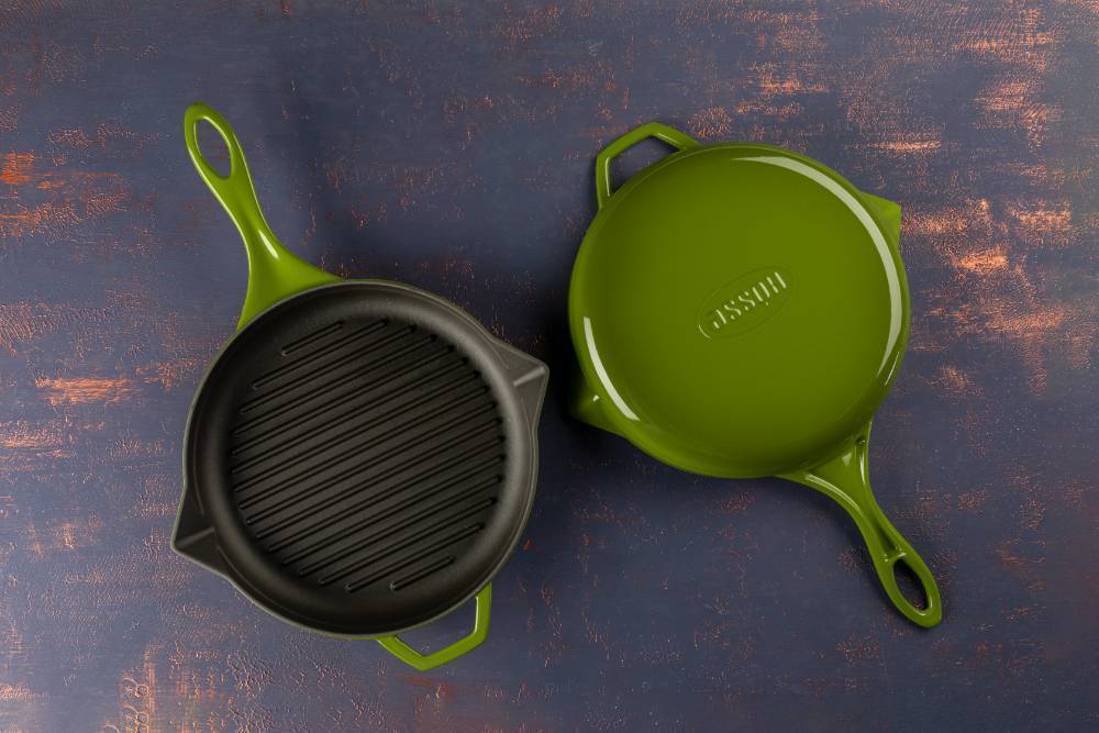 Сковорода-гриль чугунная Hosseven HS Y GTV 28 GREEN 28 см А752828