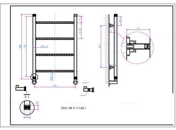 Полотенцесушитель электрический Boheme Provanse 49,5х9,7х78,4 см бронза 708