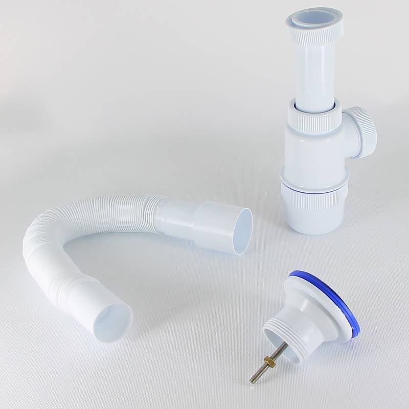 Сифон для мойки Wirquin Элит 1 1/2х40 мм с удлиненным выпуском и гофрой 40х40/50 мм 30986142