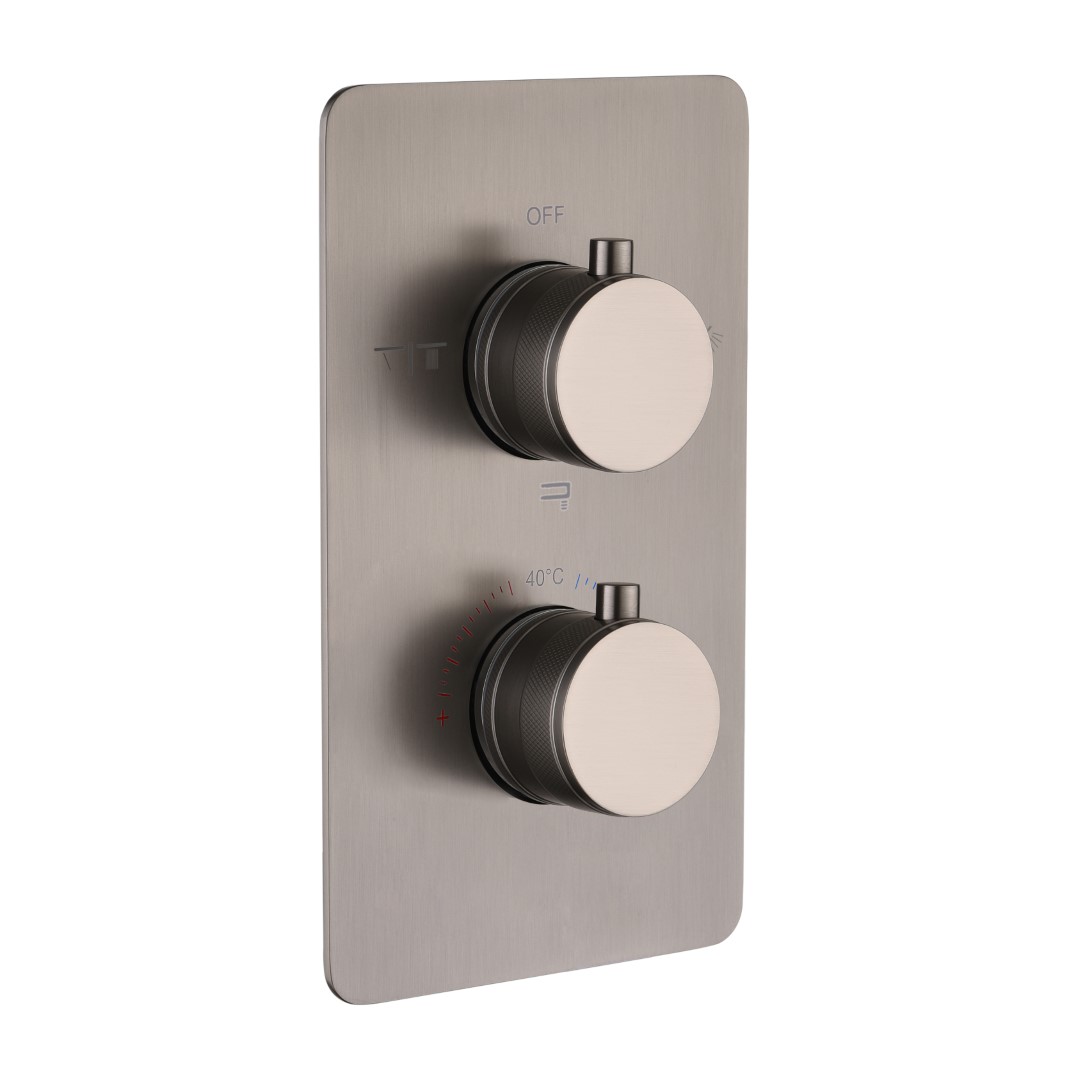 Смеситель термостатический встраиваемый Boheme Cell на 3 потребителя с внутренней частью gun metal 134-3-GM