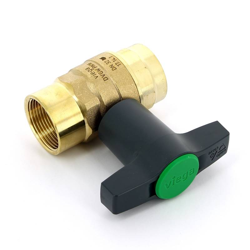 Кран шаровой Viega Easytop ВВ 1 1/4 бронза SC-Contur Т-ручка 746858