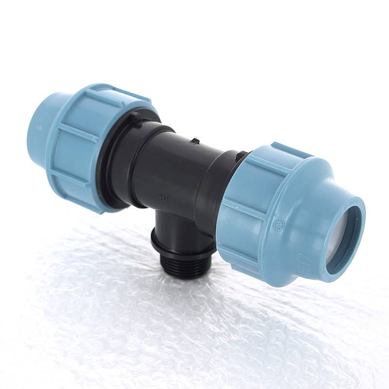 Тройник компрессионный Unidelta ПНД 40x1 наружная резьба 1010040004