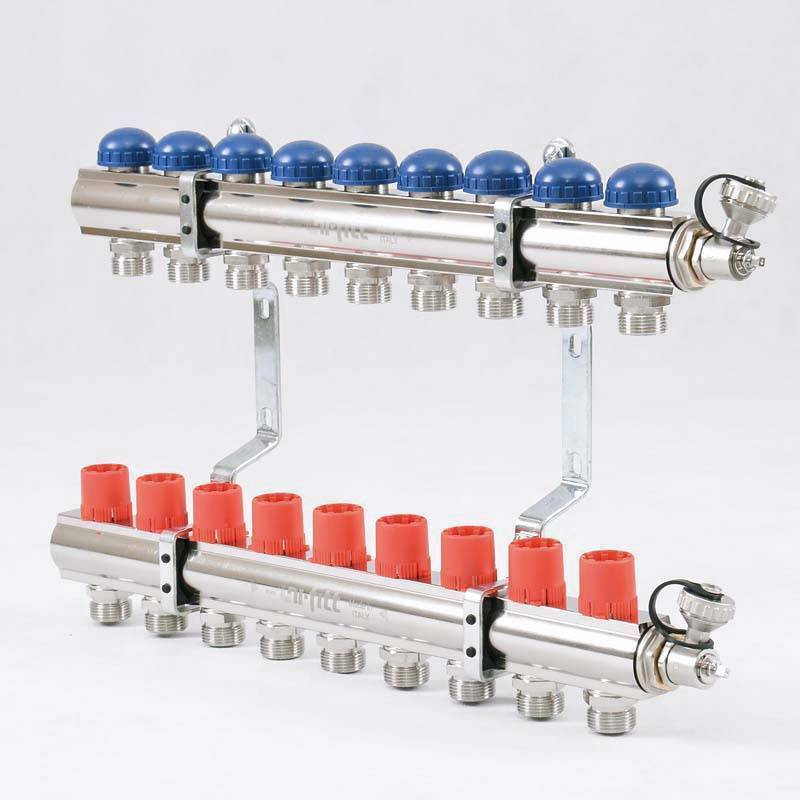 Коллекторная группа с балансировочными и термостатическими вентилями UNI-FITT 1x3/4 EK 9 выходов 441E4309