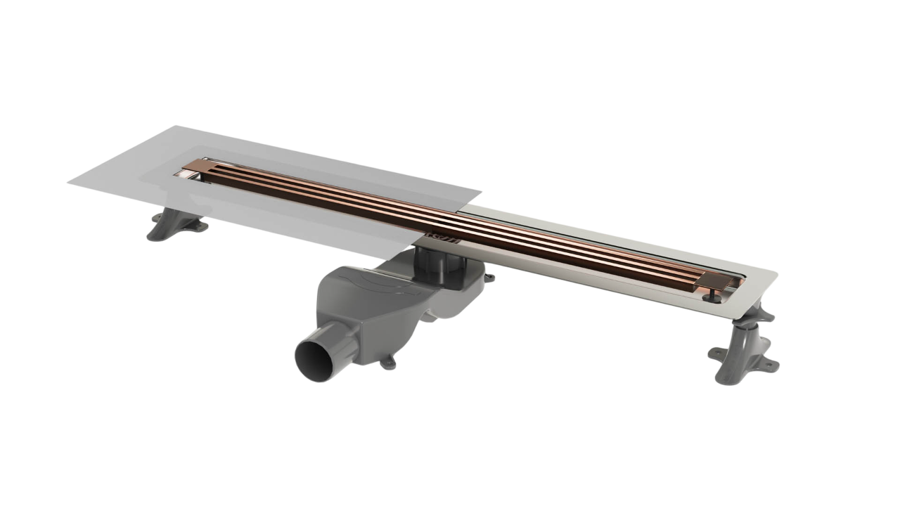 Трап линейный Boheme B&T Infinity 80 см брашированная медь 981-80-CB