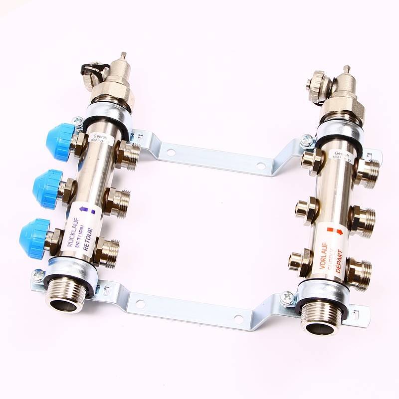 Коллекторная группа Uni-Fitt 1 x 3/4 3 выхода с балансировочными и термостатическими вентилями 456W4303