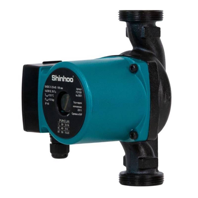 Насос циркуляционный Shinhoo BASIC S 25-6S 130 мм с гайками 71211007