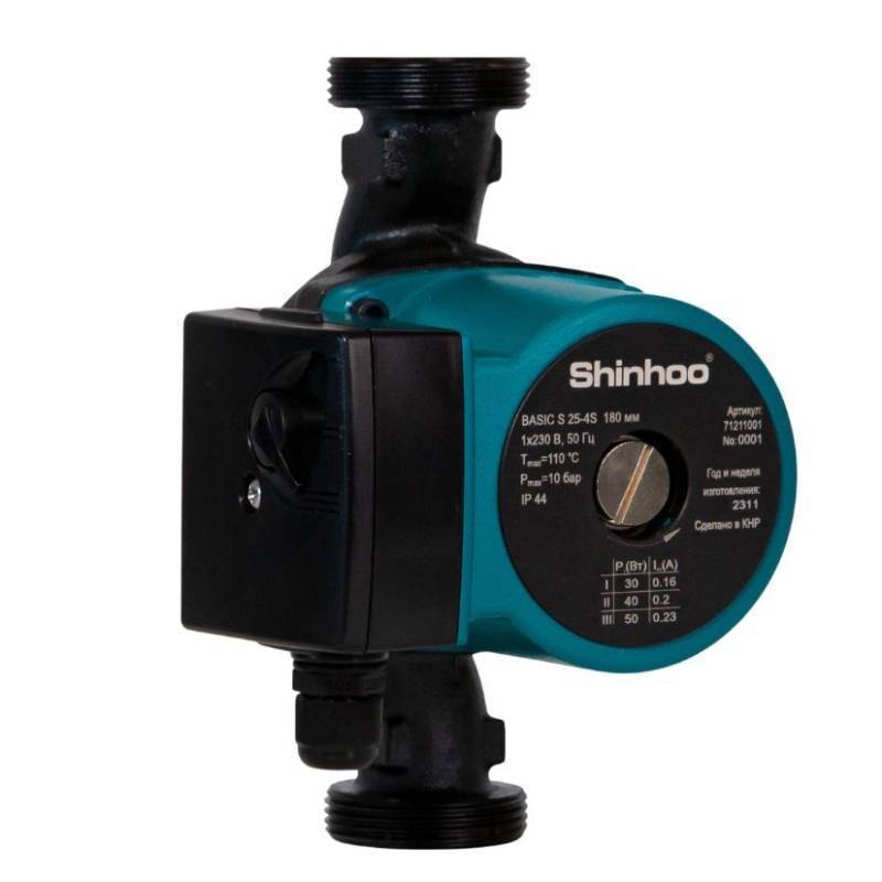Насос циркуляционный Shinhoo BASIC S 32-8S 180 мм с гайками 71211006