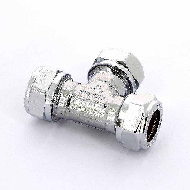 Тройник обжимной хромированный Tiemme 15 мм 1130012