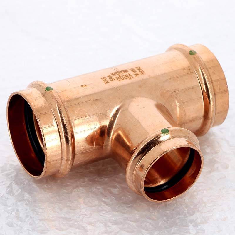 Тройник пресс медный Viega Profipress 54x42x54 мм 292072