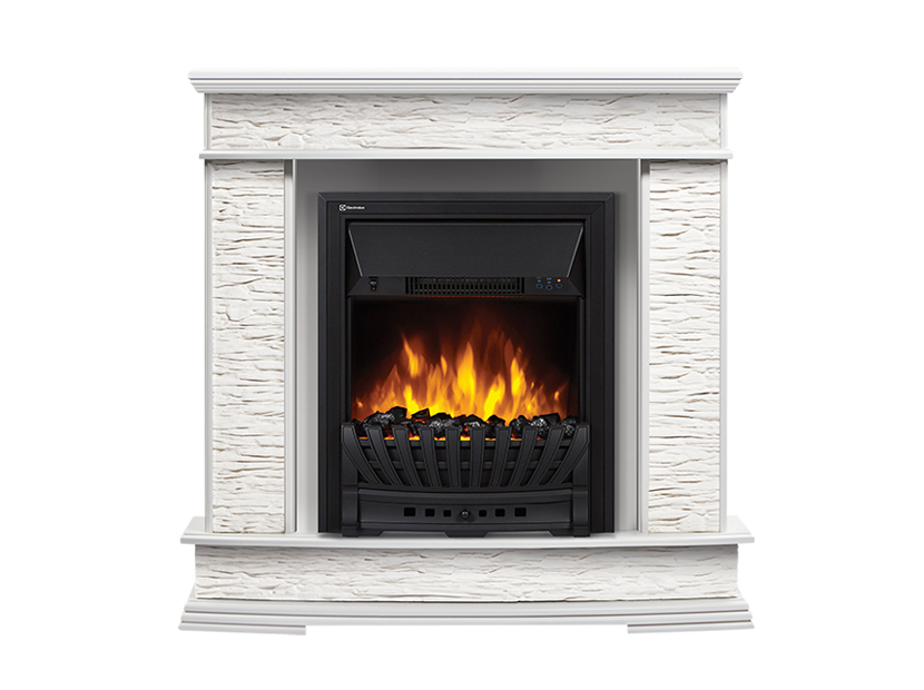 Портал для электрокамина Firelight Scala Classic сланец скалистый белый / белый дуб 1284540
