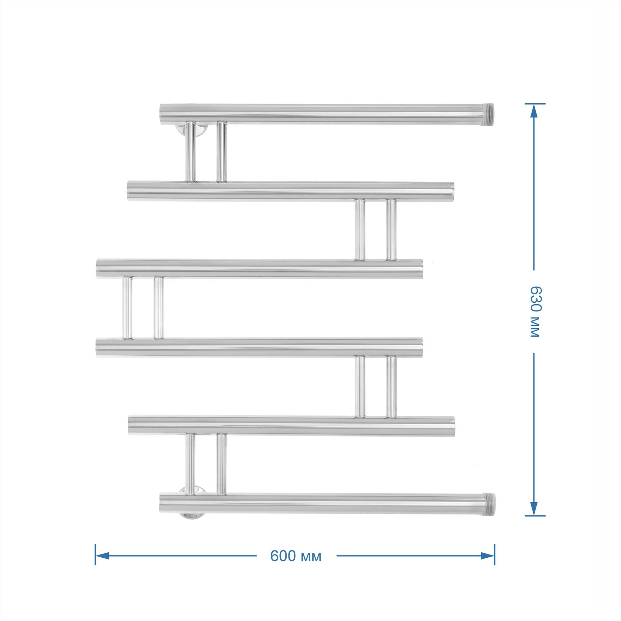Водяной полотенцесушитель Energy Modern 600x500 мм черный матовый EWTRMODRN06050R905M RAL 9005