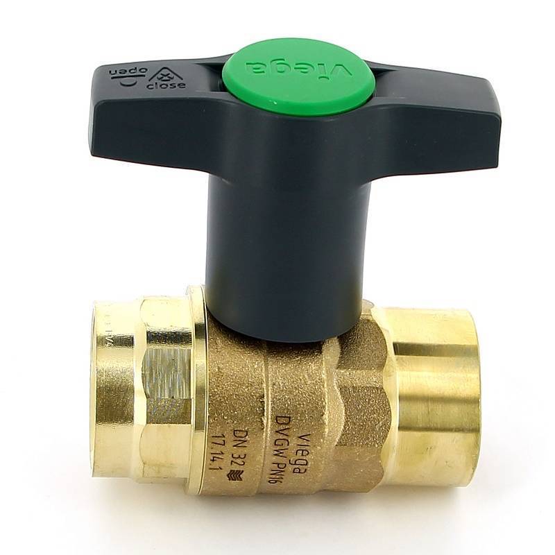 Кран шаровой Viega Easytop ВВ 1 1/4 бронза SC-Contur Т-ручка 746858