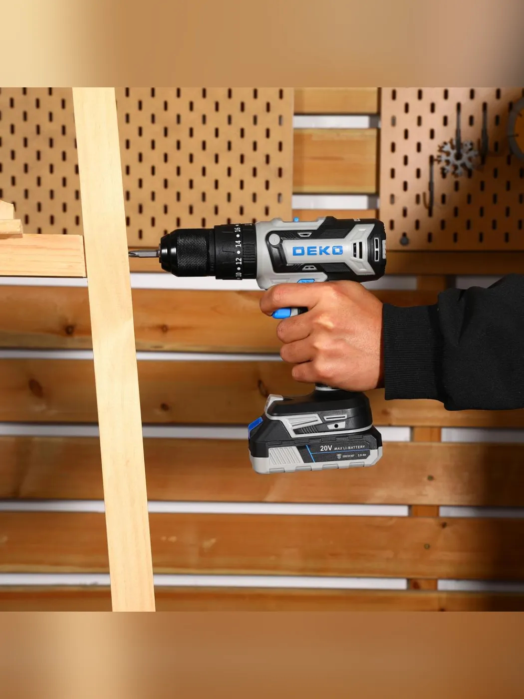 Дрель-шуруповерт аккумуляторная ударная DEKO DKCID20FU-Li 20 В 1x2.0 Ач 083-1119