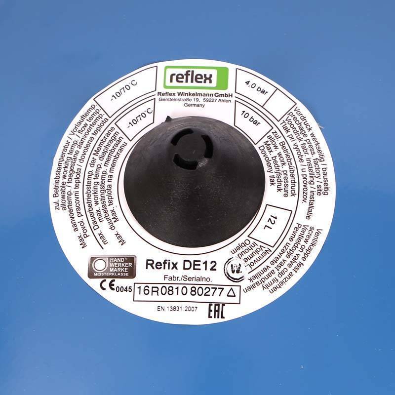 Гидроаккумулятор Reflex Refix DE 12 л 10 бар синий 7302000