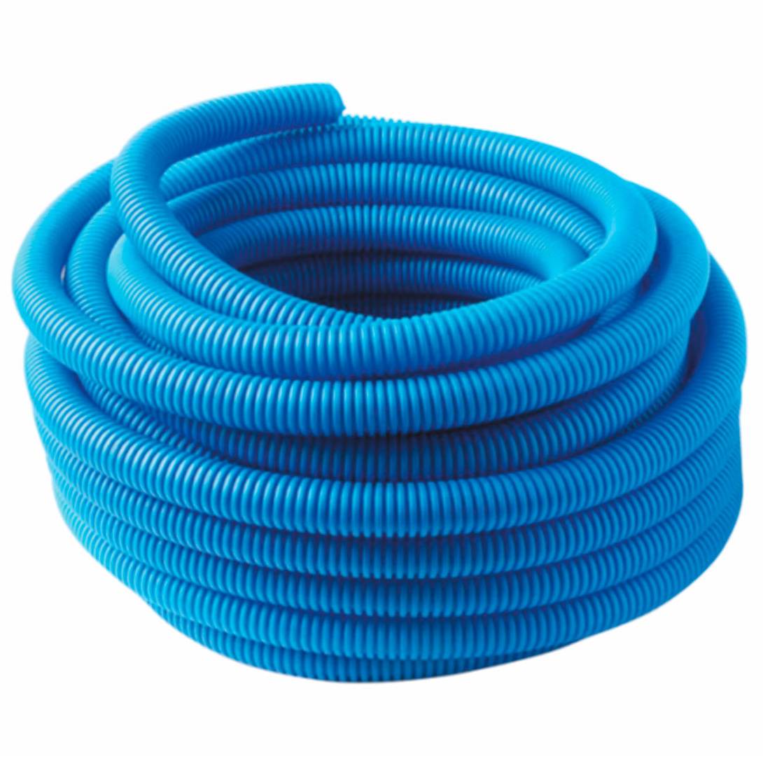 Труба гофрированная MVI ПНД Ду 32 мм (внутр. 27 мм) синяя бухта 50 м BL.32.50B