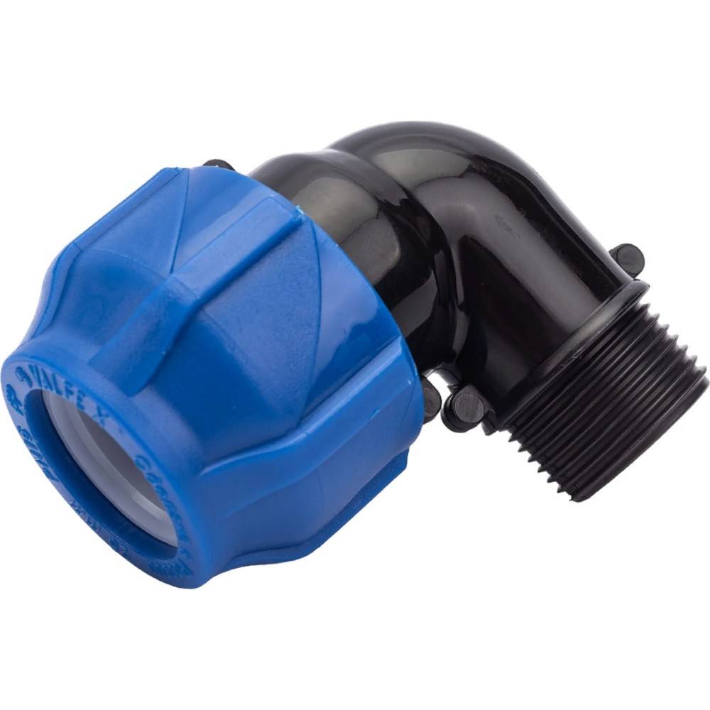 Отвод компрессионный Valfex ПНД с наружной резьбой 25х3/4 1425702