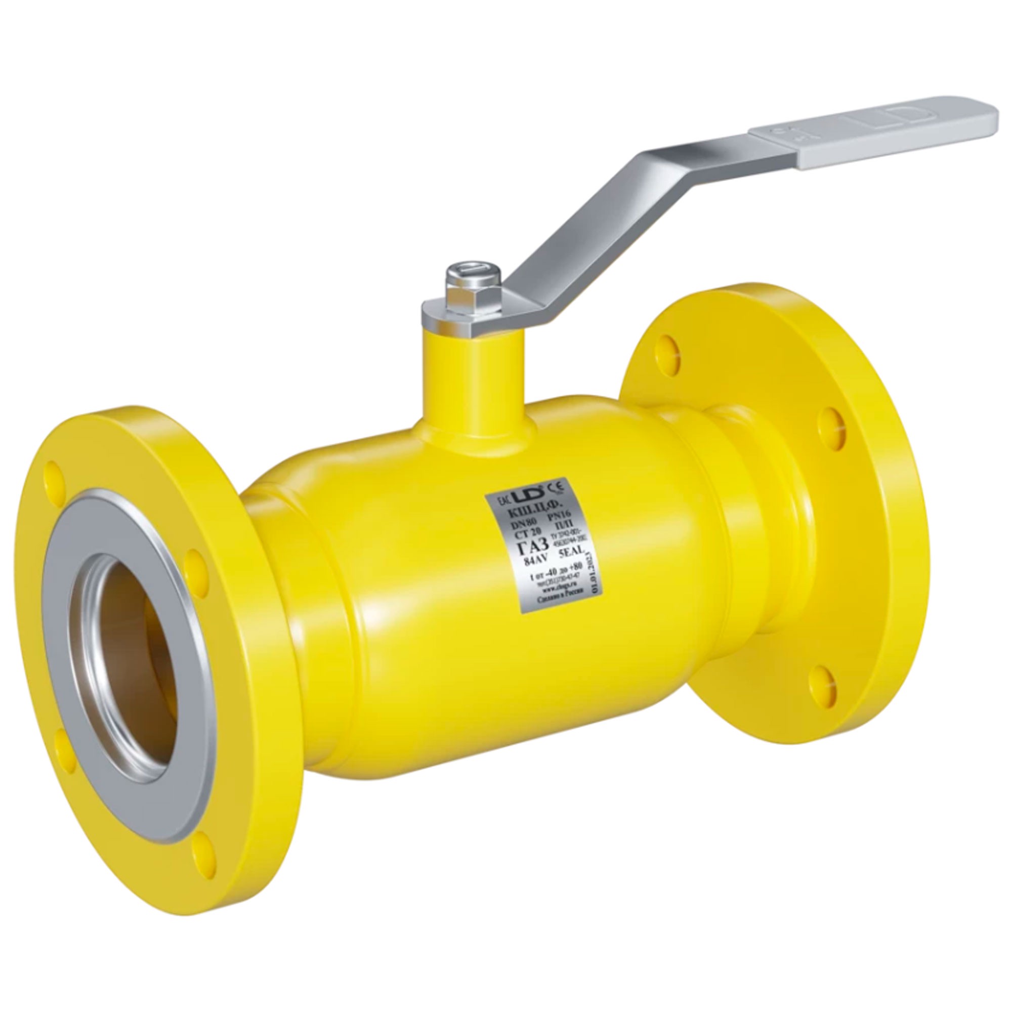 Кран шаровой LD Gas Ду 50 Ру 40 фланцевый полнопроходной КШ.Ц.Ф.Gas.050.040.П/П.02