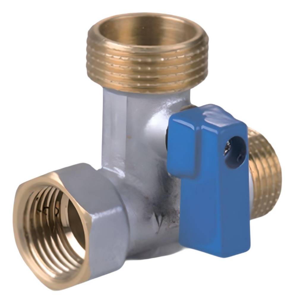 Кран шаровой трехпроходной ViEiR 1/2 x 3/4 x 1/2 дюйма угловой VER343