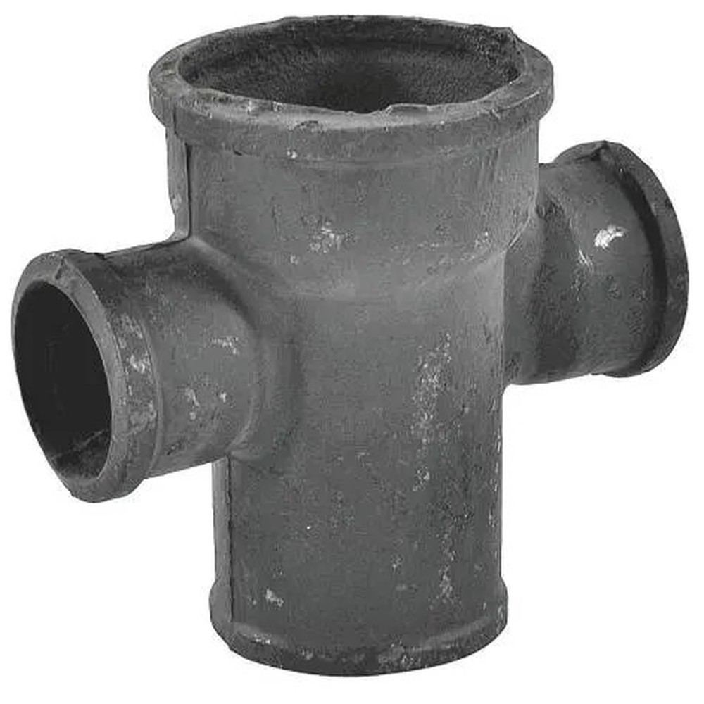 Крестовина одноплоскостная прямая Россия чугунная Ду 100/50/50 мм 90 градусов ГОСТ 6942-98 1733645