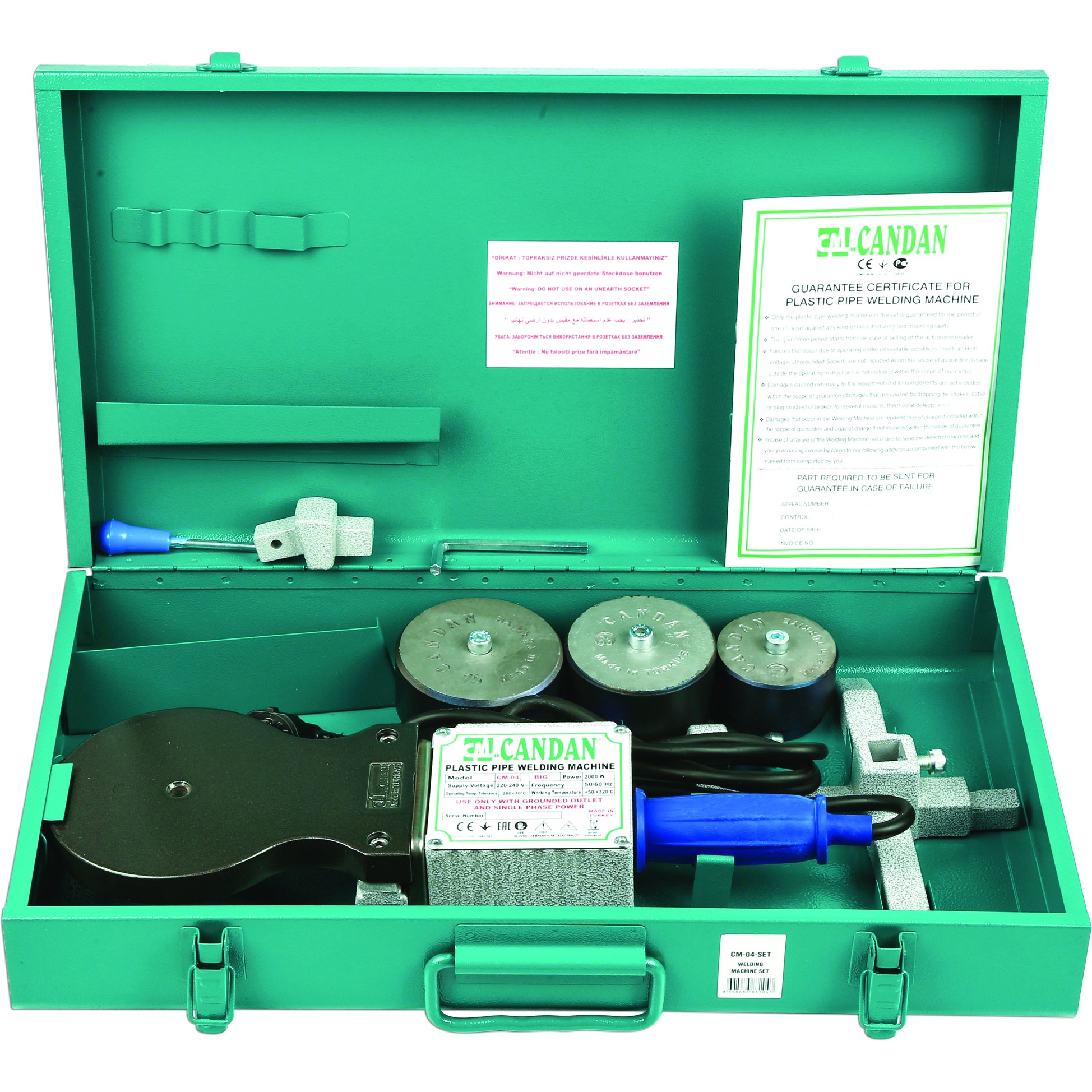 Аппарат сварочный для полипропиленовых труб CANDAN CM-04 SET 2000 Вт насадки 50-75 мм CM-04 SET