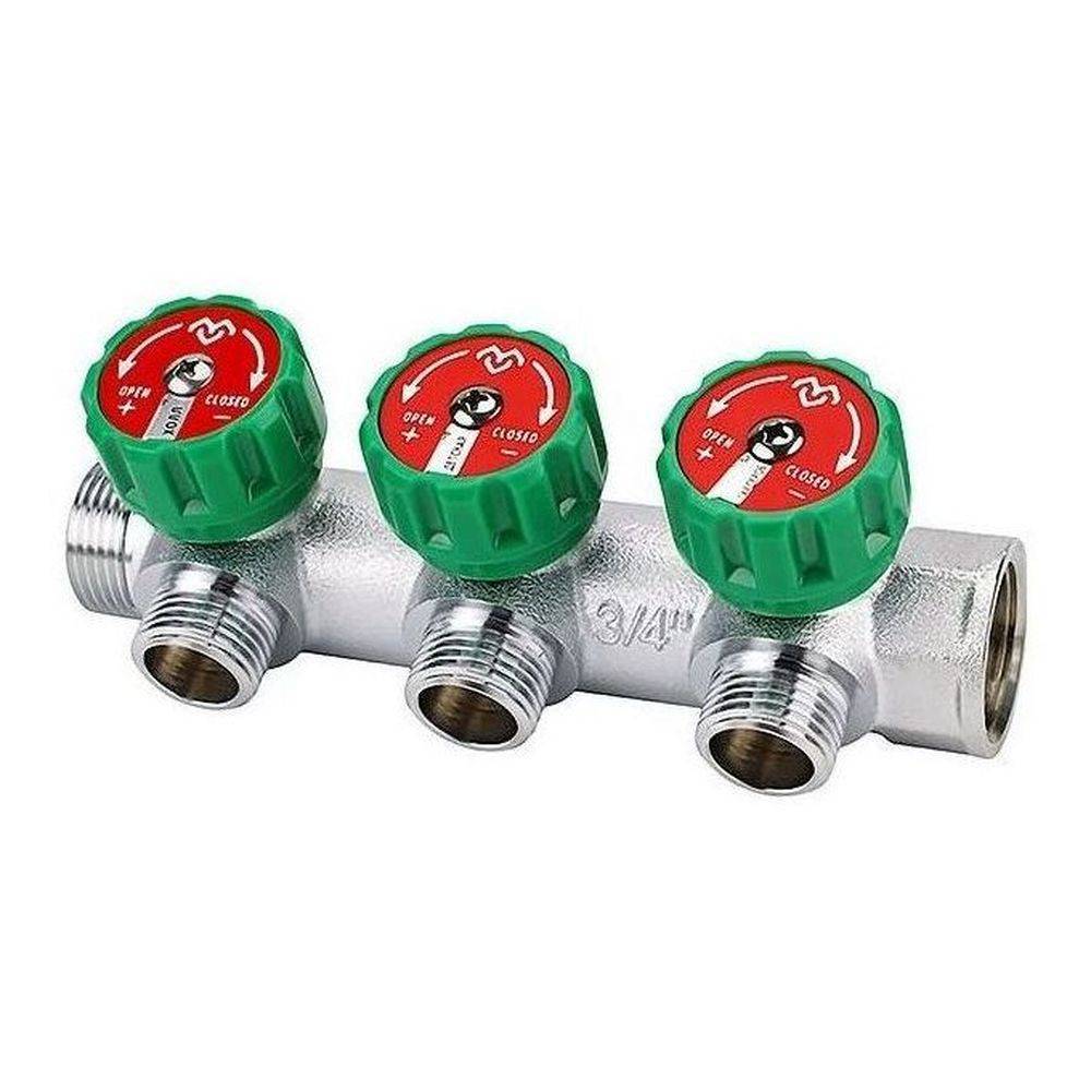 Коллектор регулирующий VARMEGA 3/4 3 выхода 3/4 EK хромированный VM14613