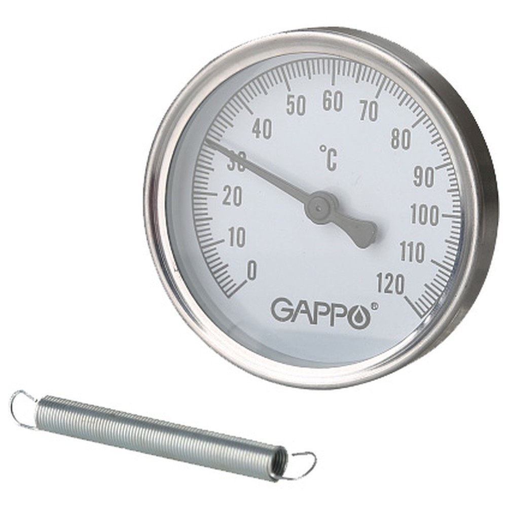 Термометр биметаллический накладной Gappo G1301 0-120 °C с пружиной G1301