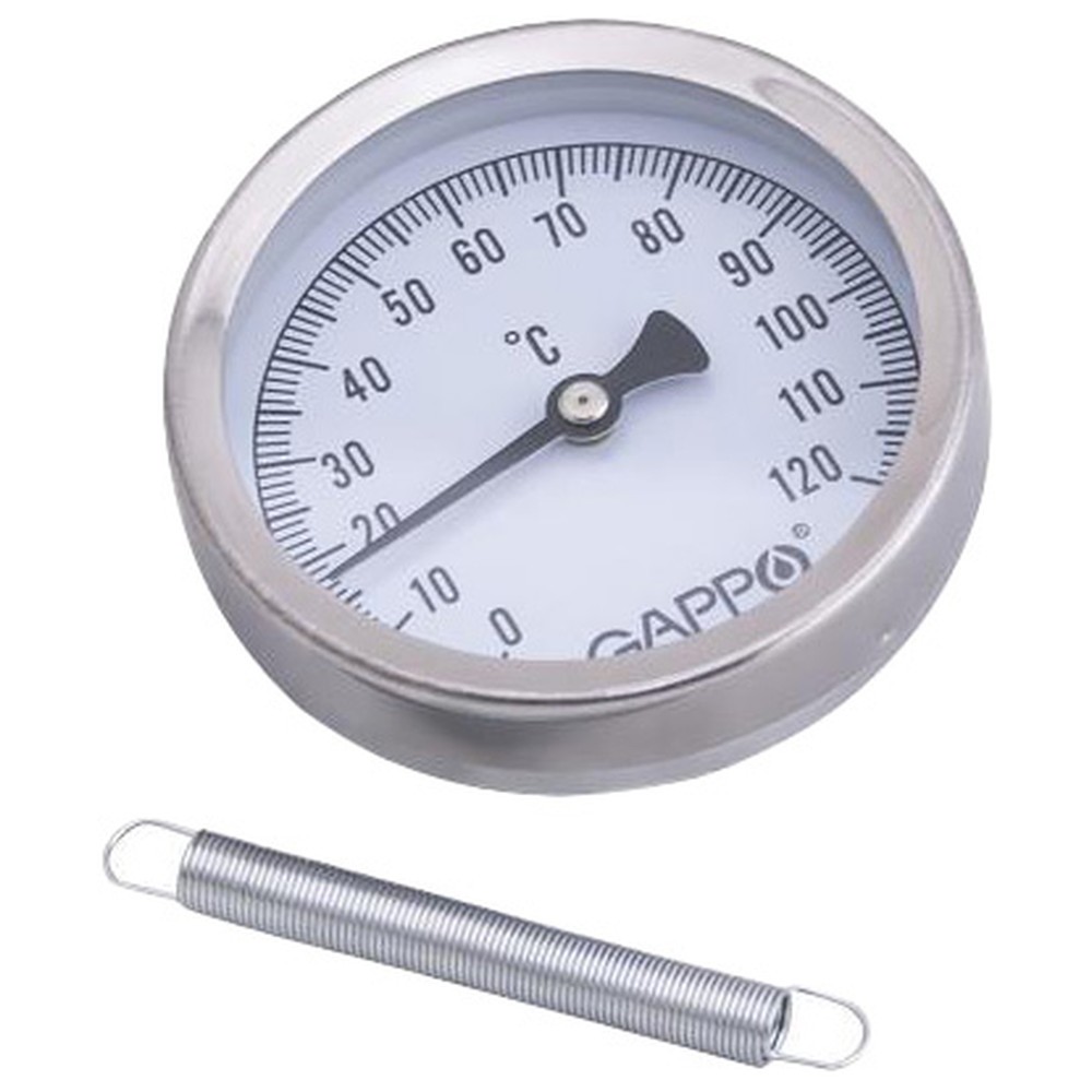 Термометр биметаллический накладной Gappo G1301 0-120 °C с пружиной G1301