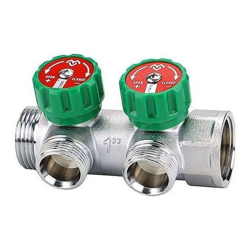 Коллектор регулирующий VARMEGA 1 2 выхода 1/2 хромированный VM14622