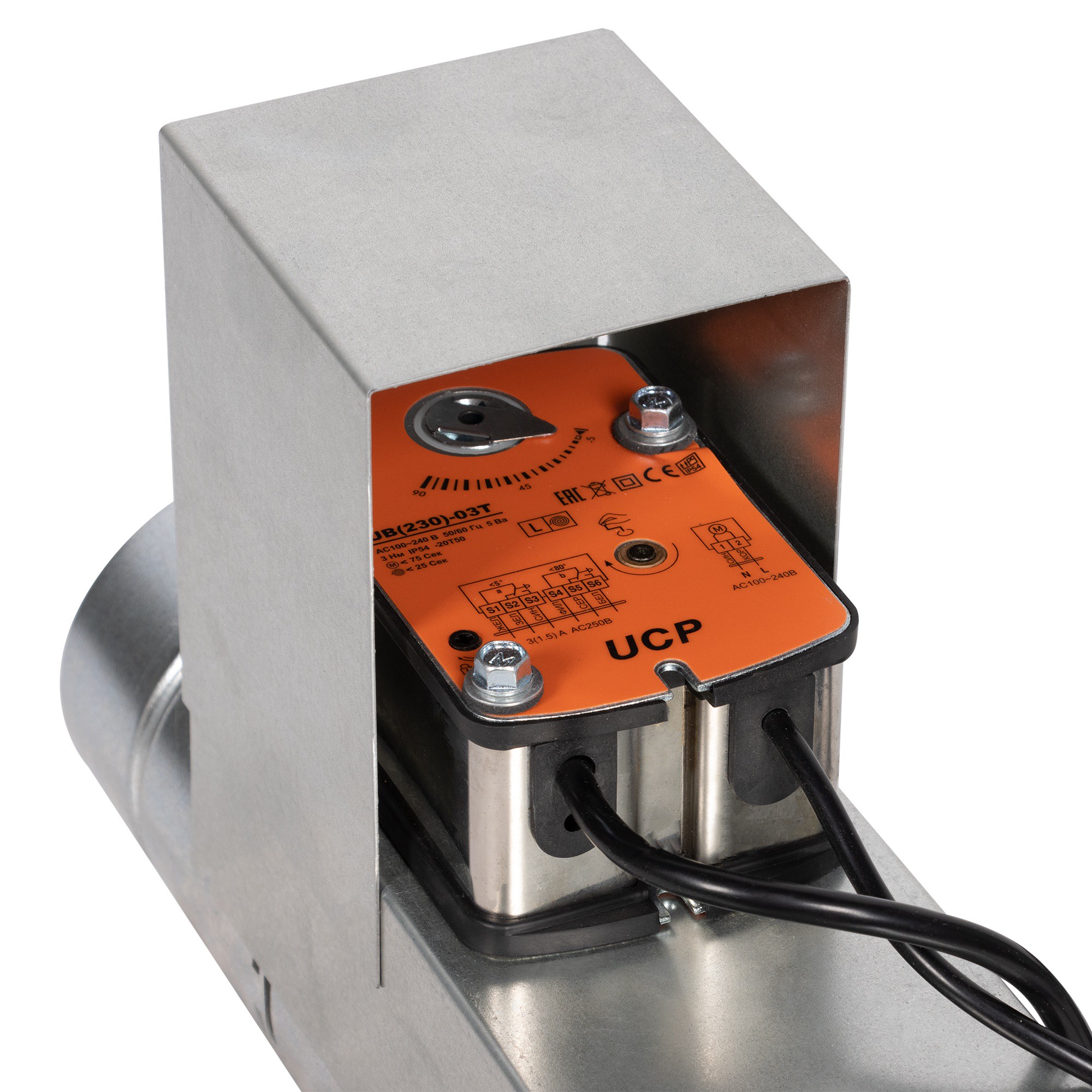 Клапан противопожарный SHUFT SHFDO-90-O 100 мм 24 В с термодатчиком SHFDO-90-O-d100-MB24-F-0-Kk-0