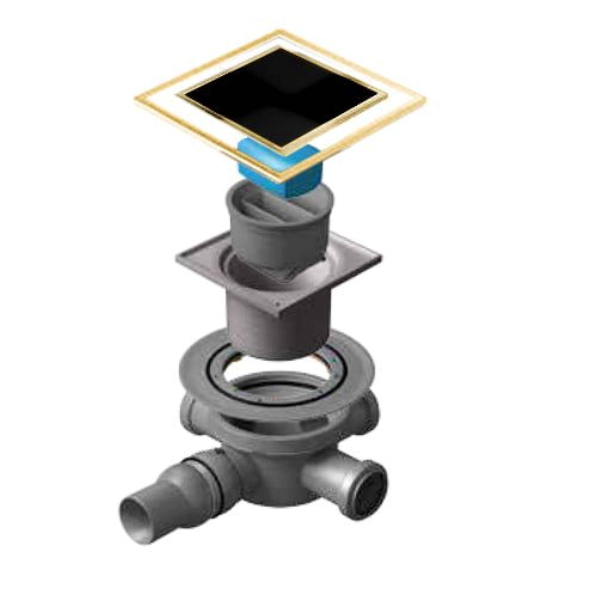 Трап точечный PESTAN Confluo Standard 10х10 Dry 3 Black Glass Gold 13000117