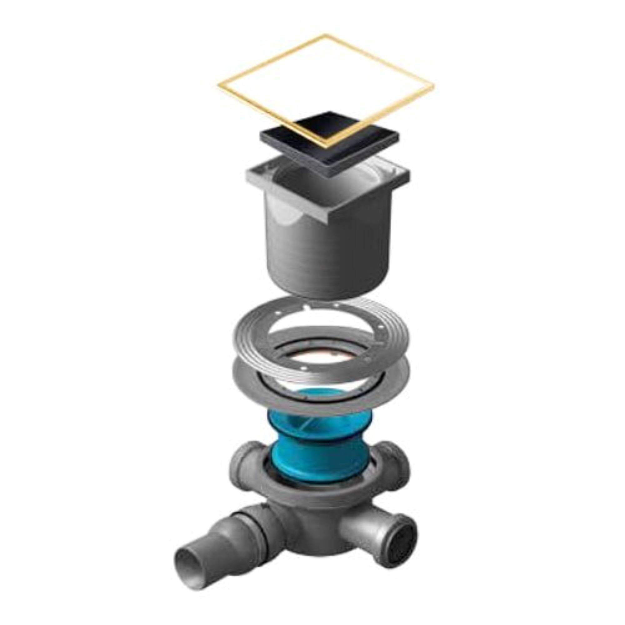 Трап точечный PESTAN Confluo Standard 15х15 Black Glass 3 Gold 13000148