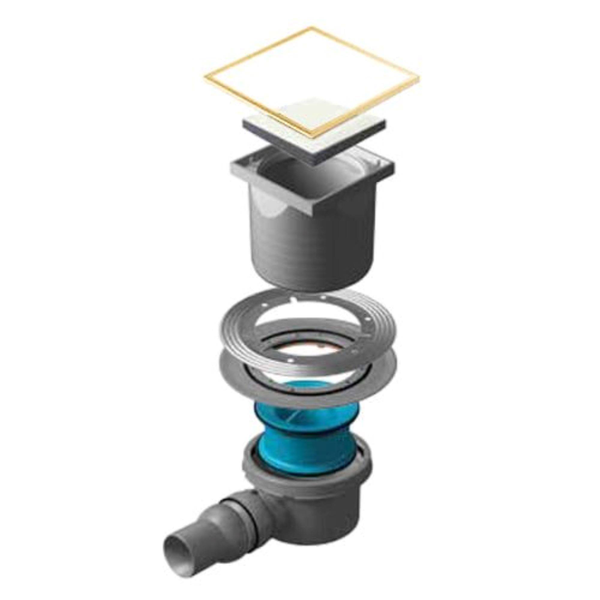 Трап для душа точечный Peštan Confluo Standard 15х15 White Glass 1 Gold 1519629