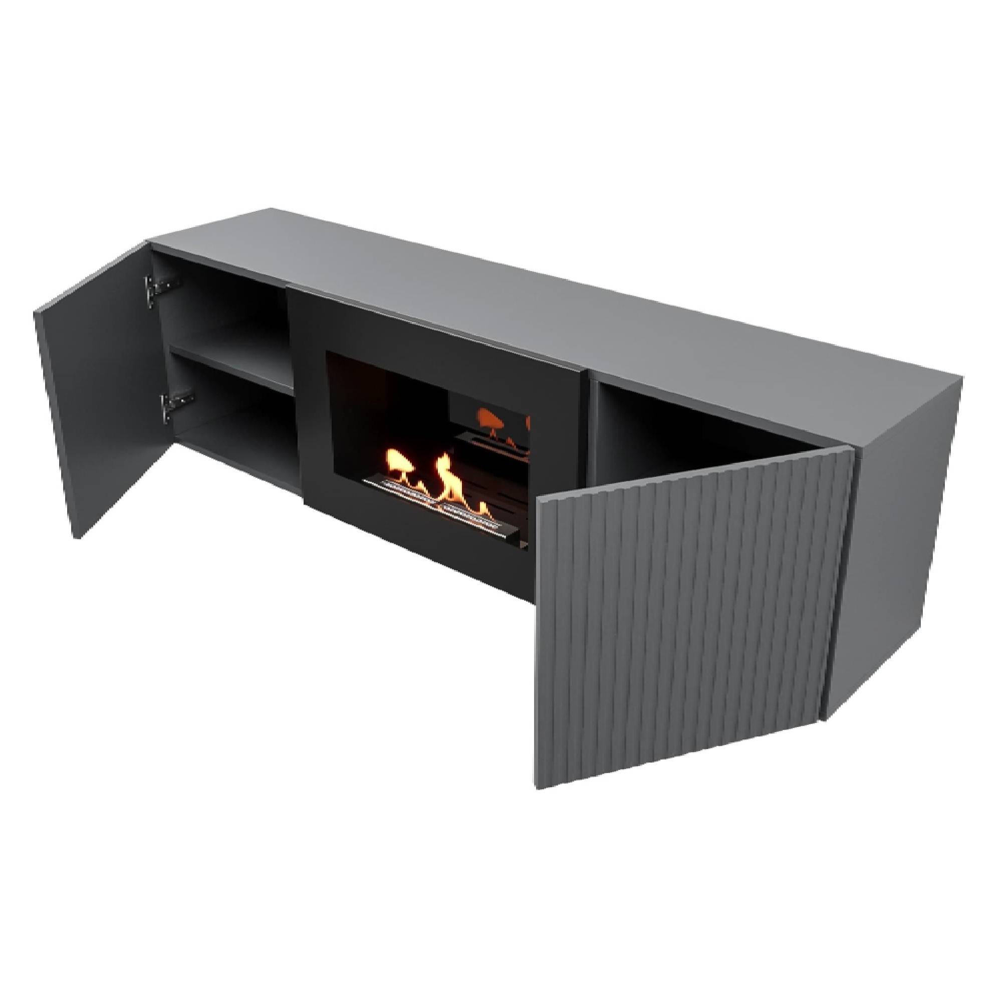 Тумба с биокамином Firelight BFP/P-1400L графит 1595754