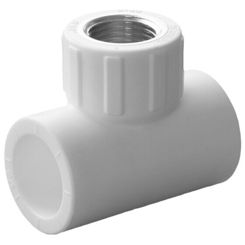 Тройник комбинированный Политэк PPRC 20х3/4 ВР белый 1654853