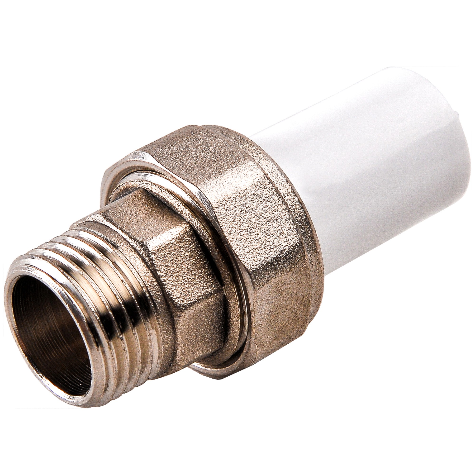 Муфта комбинированная разъемная PPR РВК 25x1 НР белая 1.1.1.10.25.025