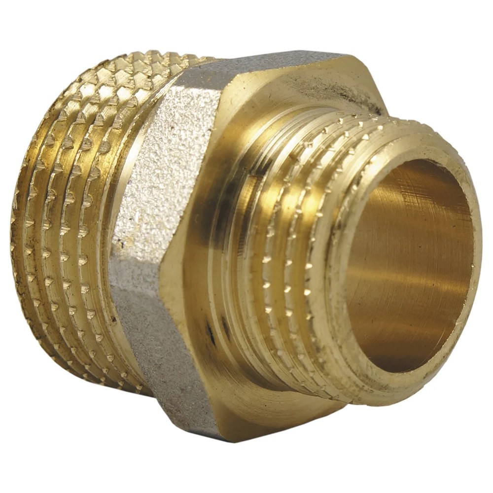 Ниппель переходной JIF 201 1 1/4 x 1/2 дюйма НН латунный упаковка 10 шт JIF 201