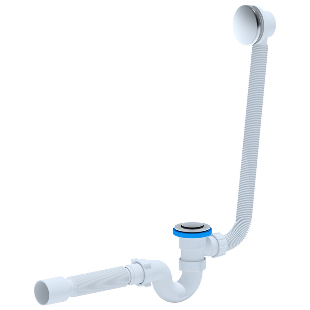 Сифон для ванны АНИ пласт EC155 с гибкой трубой 1 1/2х40/50 мм выпуск кнопка EC155