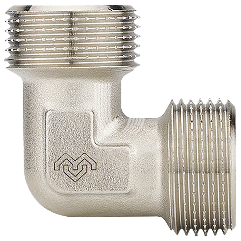 Угольник резьбовой VARMEGA 3/4 НР-НР никелированный VM11403