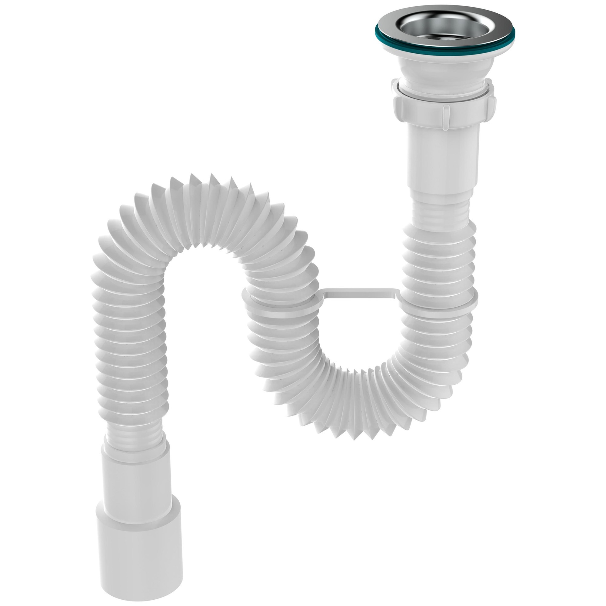 Сифон для мойки Aquant F103-60-MR гофрированный с нержавеющим выпуском F103-60-MR