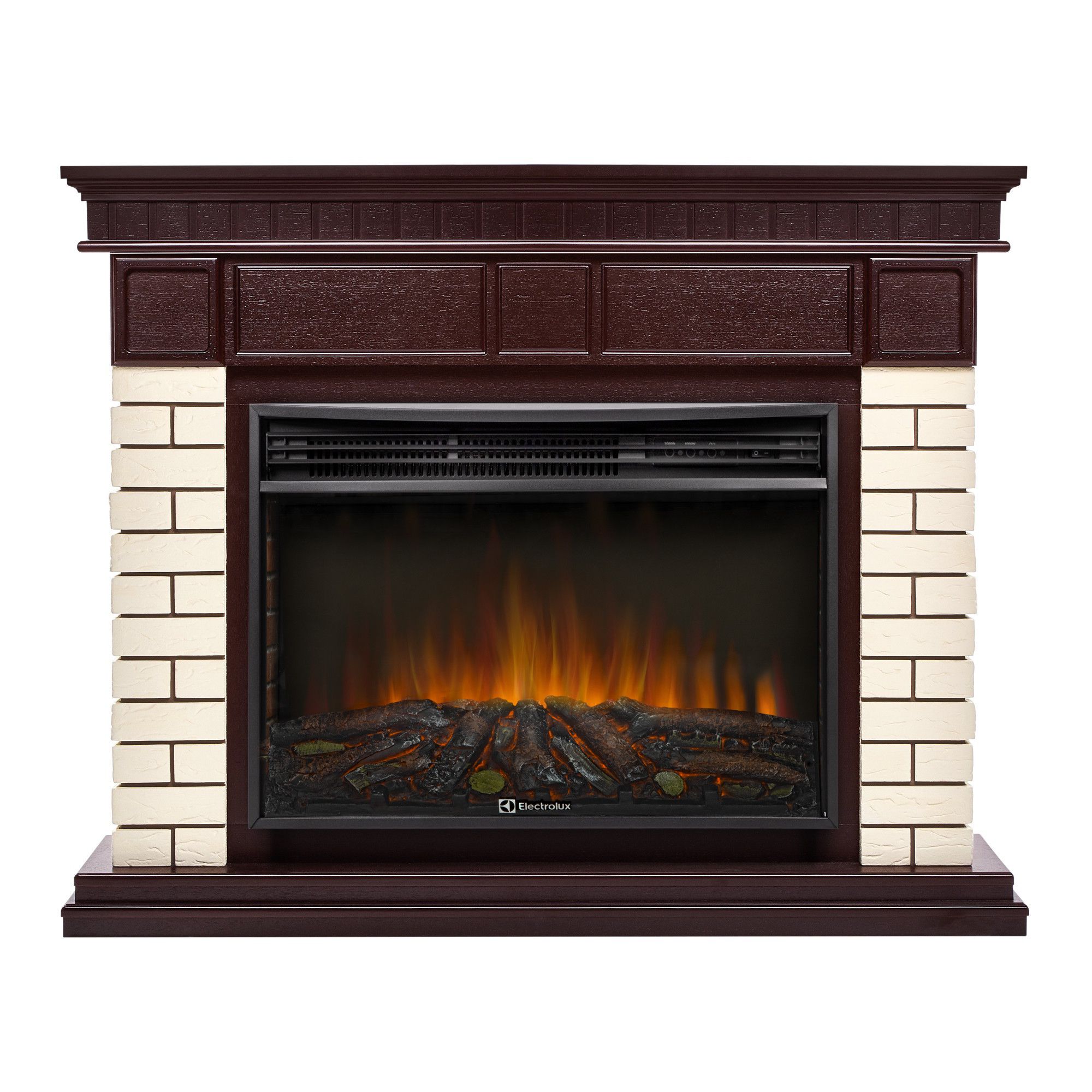 Каминокомплект: Очаг Electrolux 2720RLS N, портал Bricks 25 камень беж, шпон т.д.