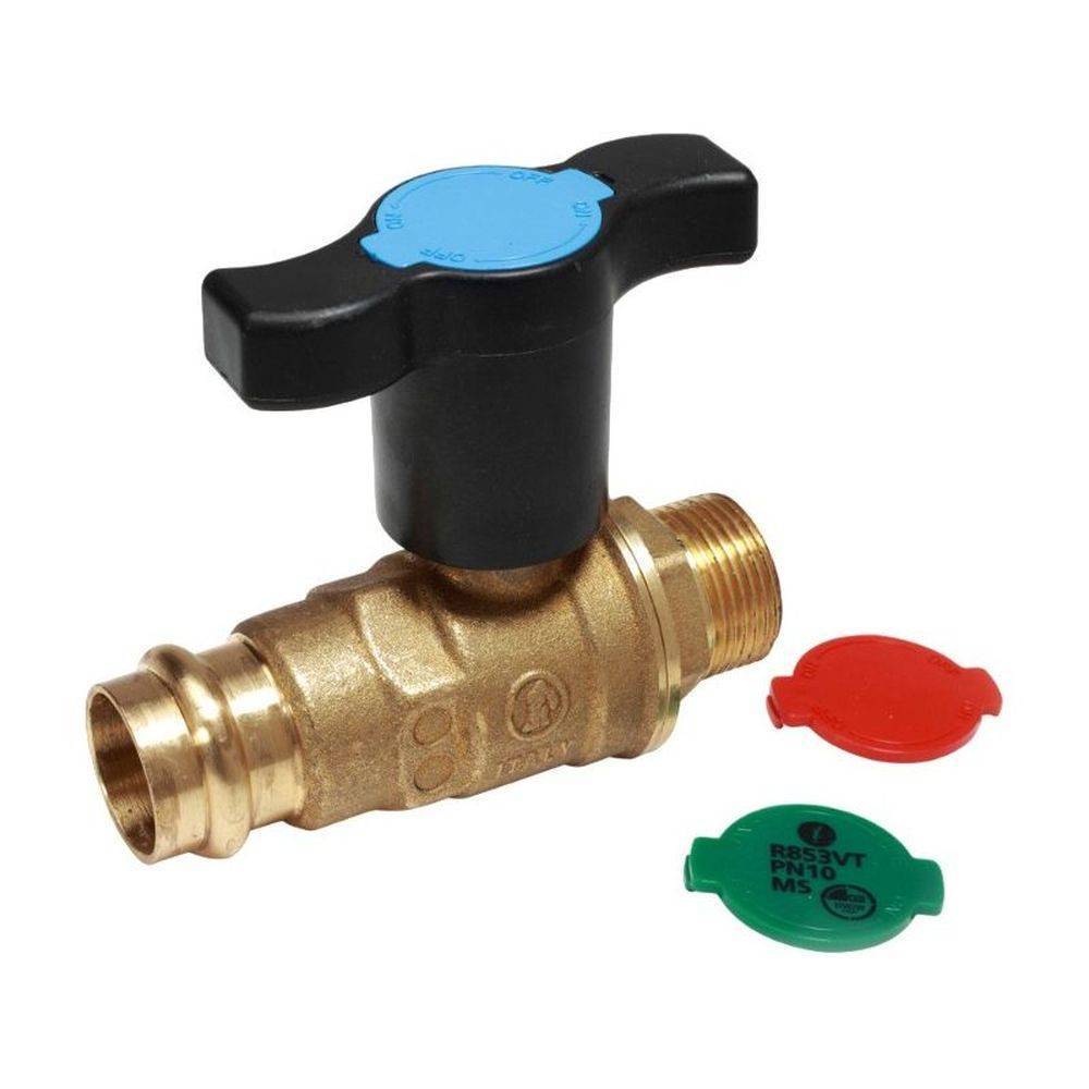 Кран шаровой Giacomini R853V НР пресс-соединение с удлиненной ручкой 18 мм x 1 1/2 R853VY102