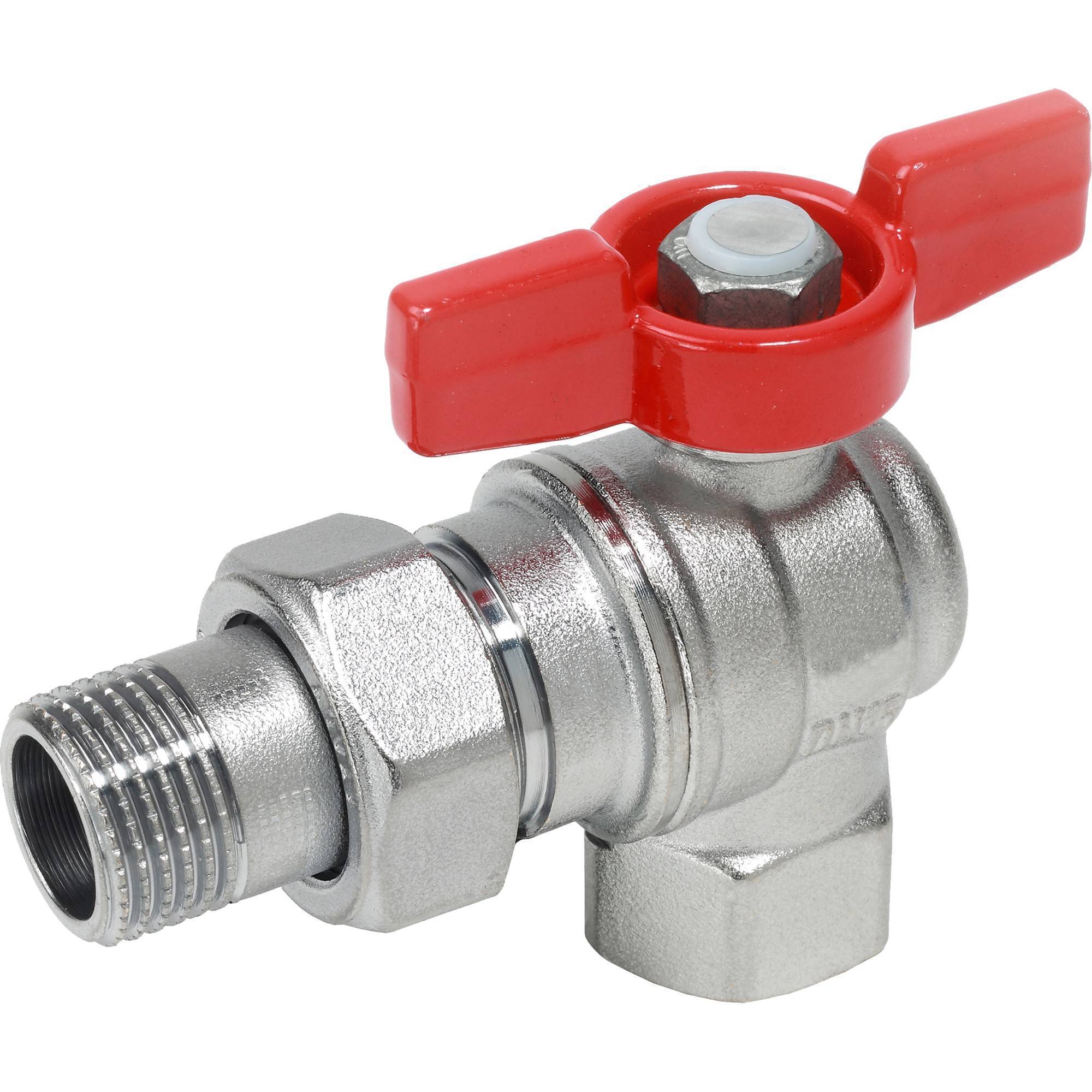 Кран шаровой угловой Giacomini R789 3/4 ВР-НР с накидной гайкой R789X005