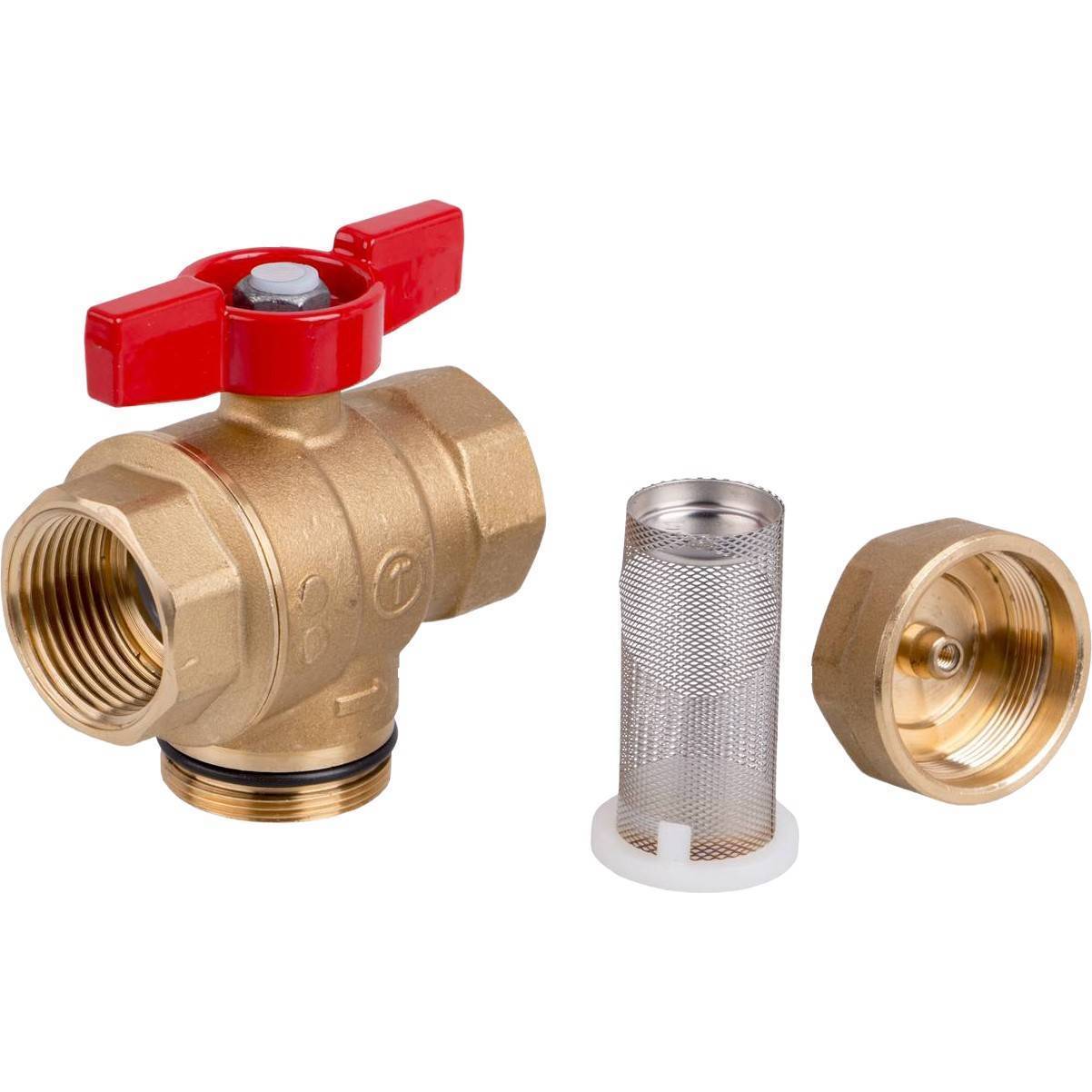 Кран шаровой Giacomini R701 со встроенным фильтром 3/4 дюйма ВВ ручка-бабочка R701FY024