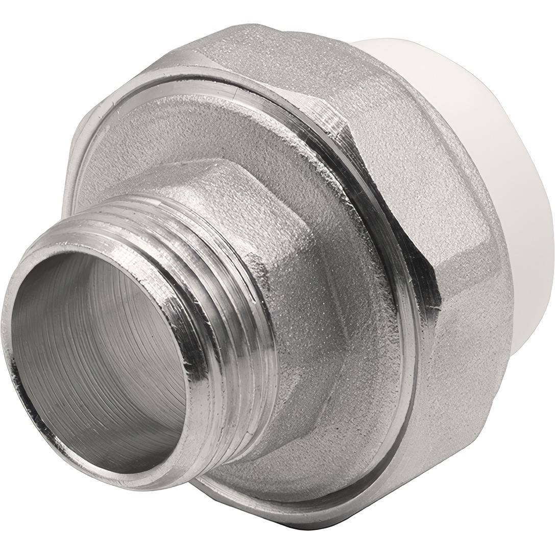 Муфта комбинированная разъемная THERMOLIGHT PP-R НР 25х3/4 белая НС-1620533