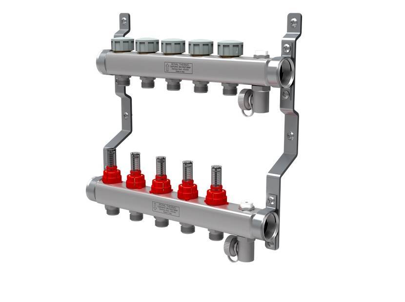 Коллекторный блок с расходомерами Royal Thermo 1 ВР x 3/4 НР на 11 выходов НС-1042920