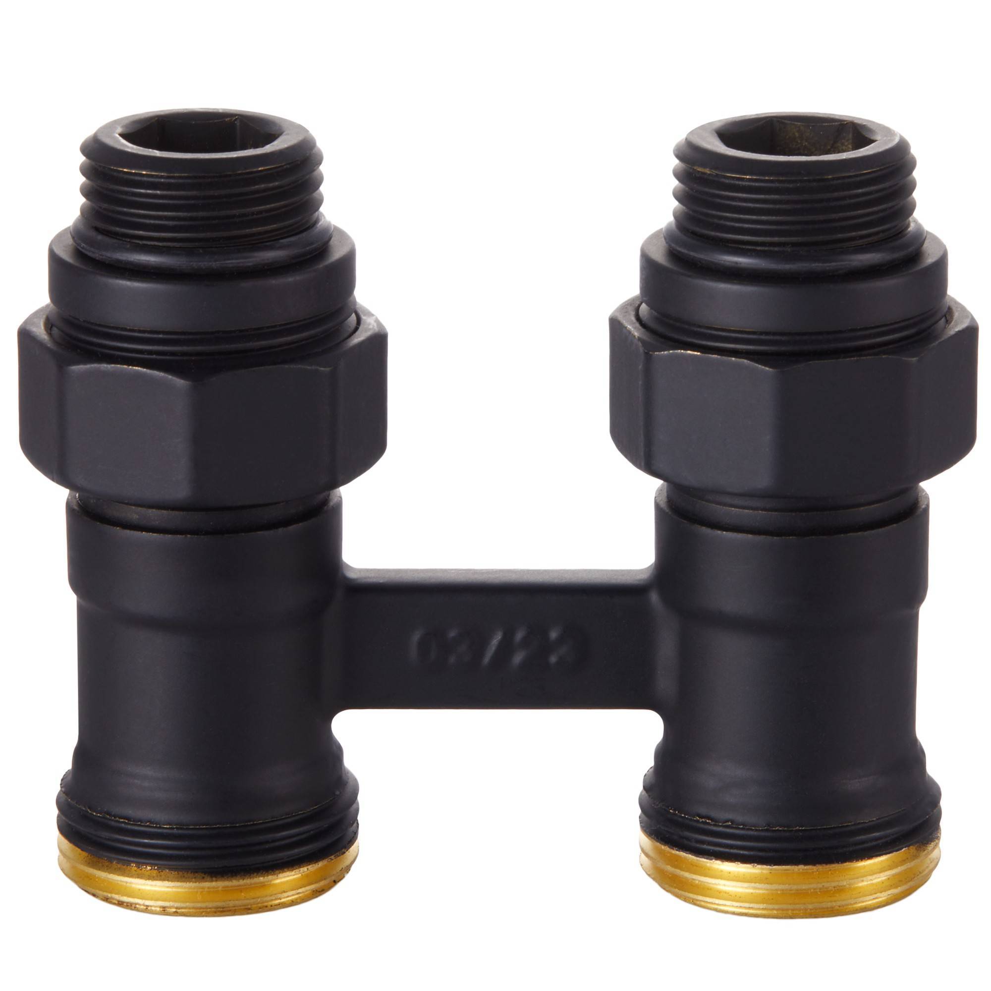 Узел нижнего подключения Royal Thermo прямой 1/2 x 3/4 EK черный RTE 07.00003