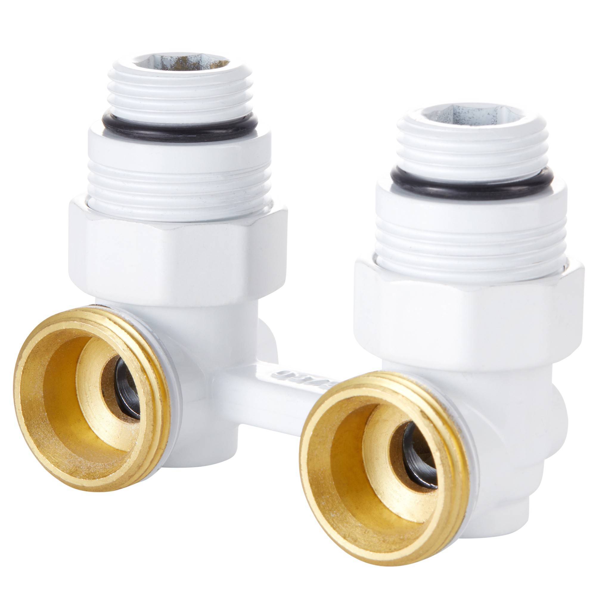 Узел нижнего подключения Royal Thermo угловой 1/2 x 3/4 EK белый RTE 07.00002