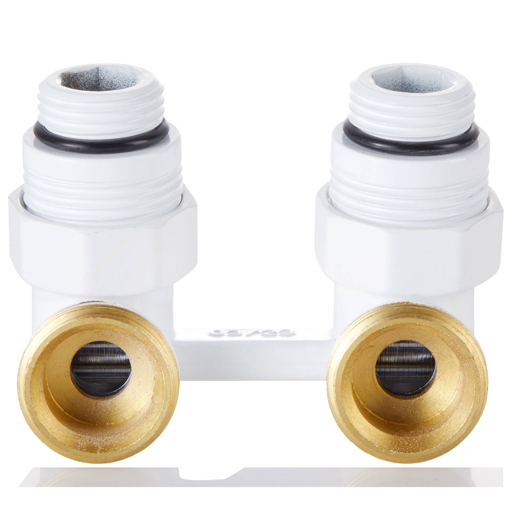 Узел нижнего подключения Royal Thermo угловой 1/2 x 3/4 EK белый RTE 07.00002