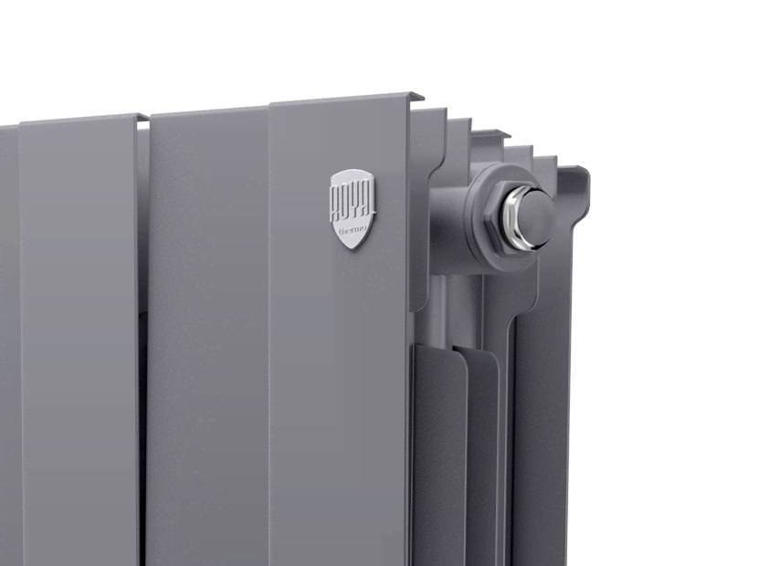 Радиатор биметаллический Royal Thermo PianoForte 300 Silver Satin 6 секций боковое подключение НС-1346087 RAL 9006