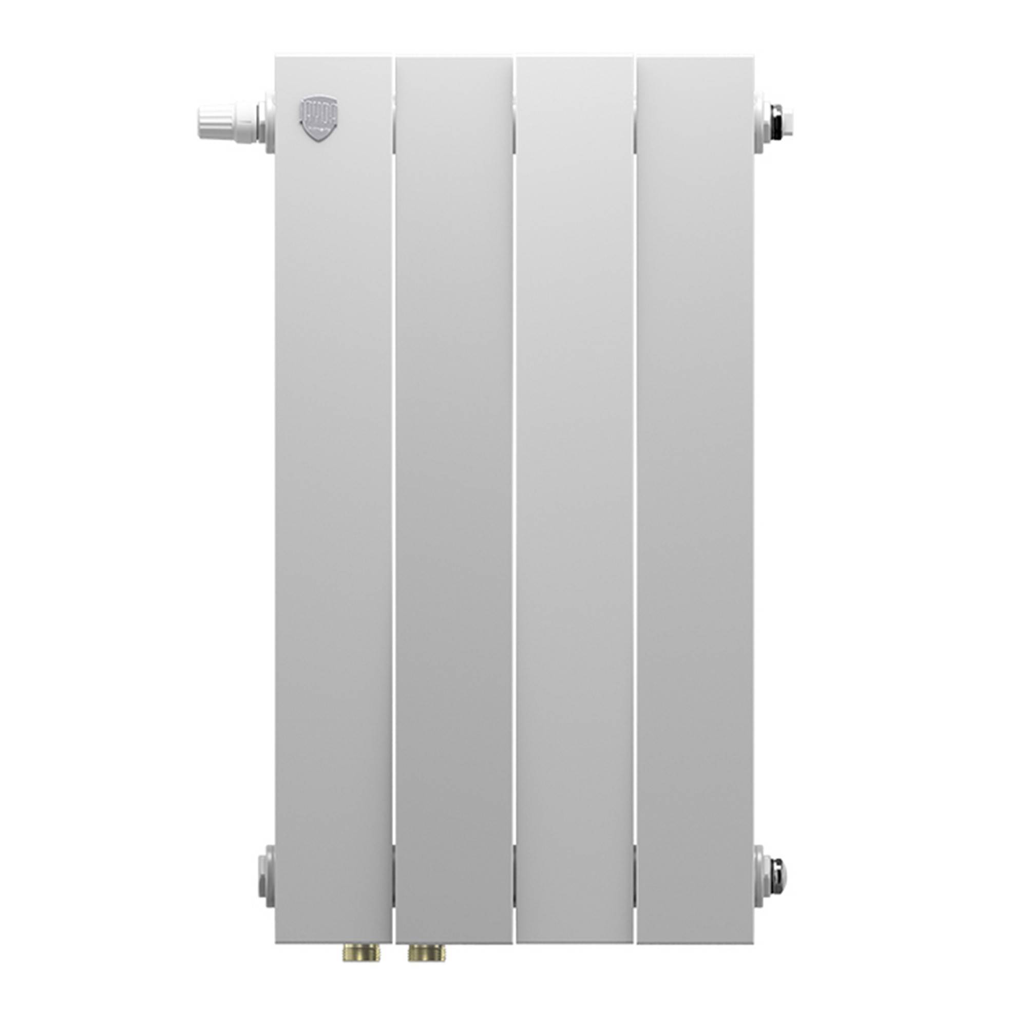 Радиатор биметаллический Royal Thermo PianoForte 500 Bianco Traffico 4 секции нижнее левое подключение VDL80 НС-1511338